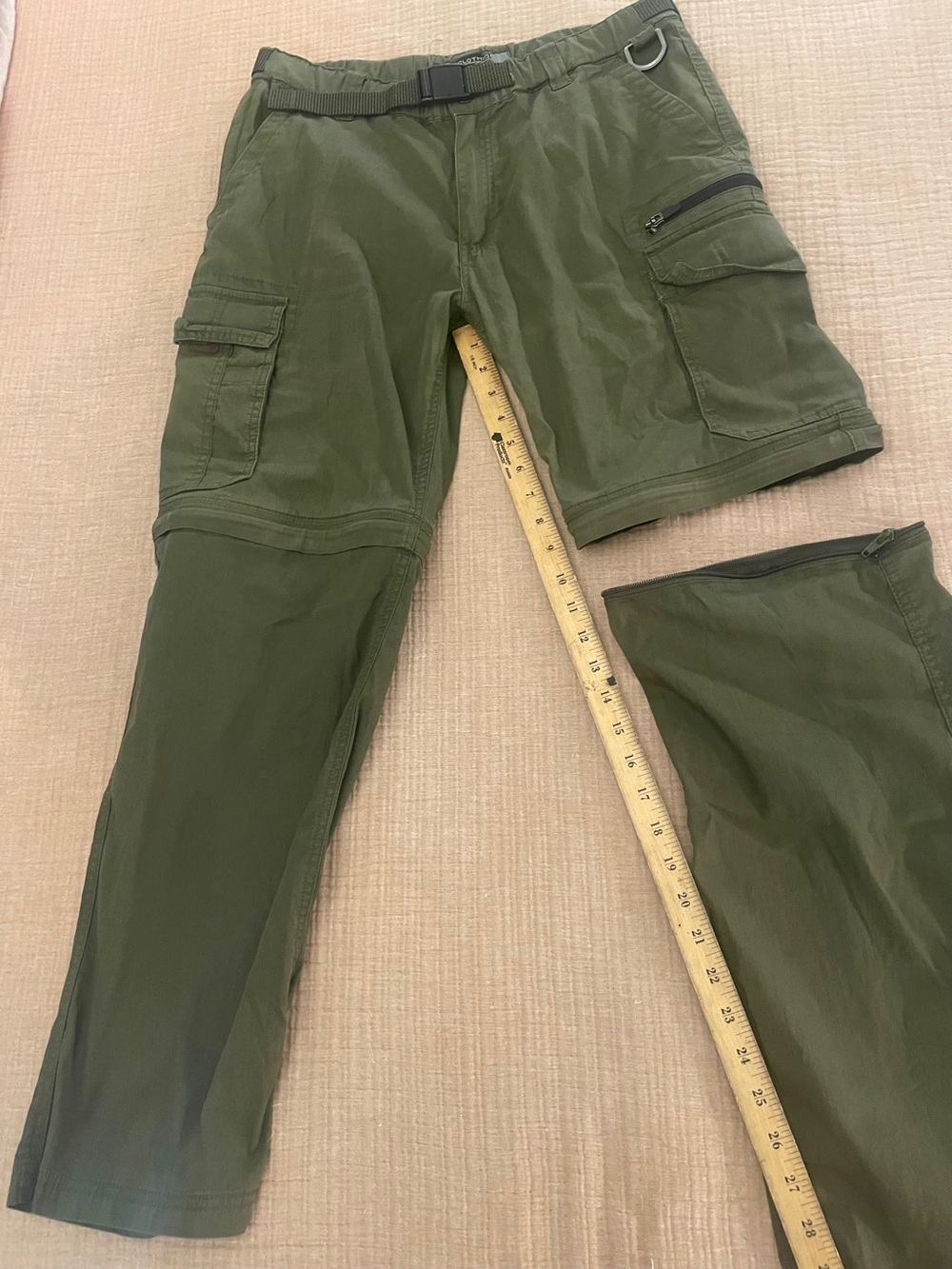 BC Clothing Co. Unisex Convertible‎ Cargo Hiking Outdoor Army Green Pants size M